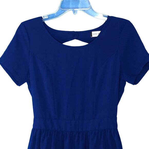 Fifty Street Casual Blue Mini Dress with Open Back Fit and Flare size Small - Picture 13 of 13